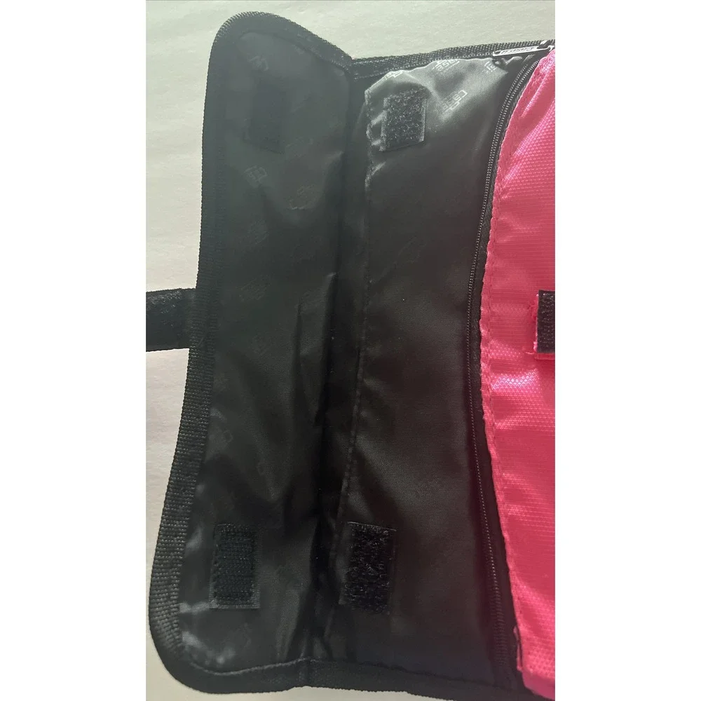 CASE-IT Zipper Pouch for Three-Ring Binder Storage Pink‎ with Black Mesh